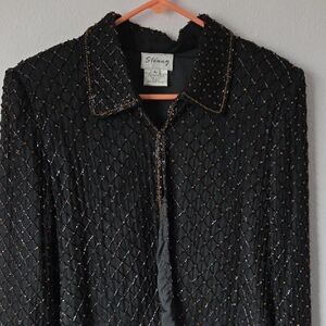Stenay Black and Gold Beaded Blazer